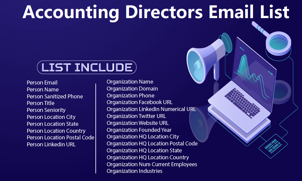 Список адресов электронной почты директоров по бухгалтерскому учету
