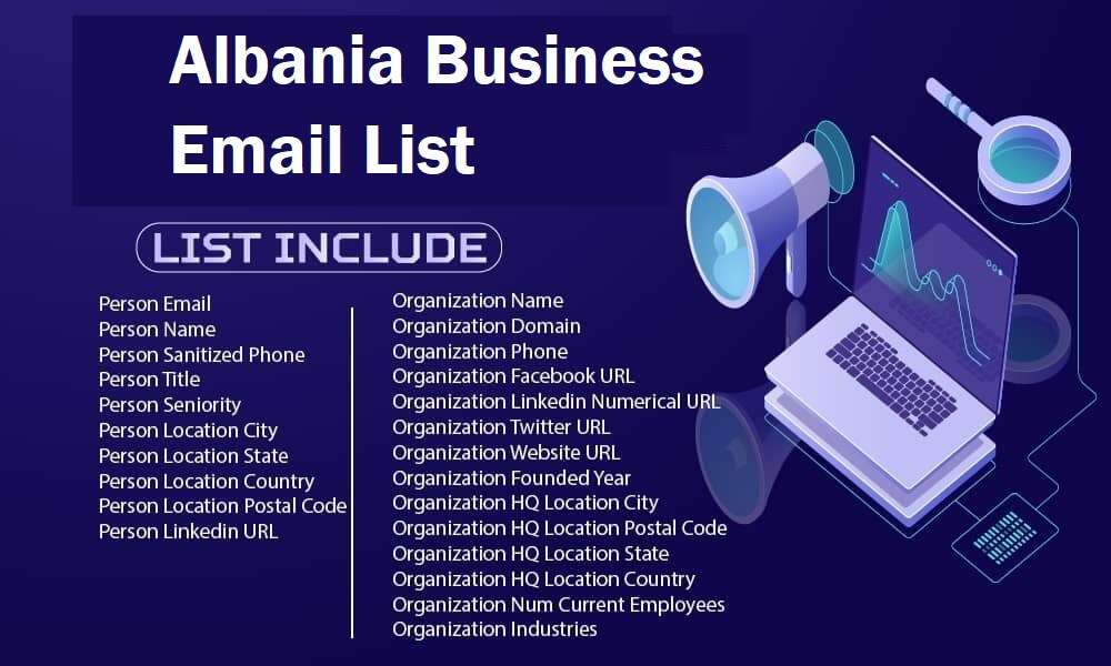 قائمة البريد الإلكتروني لألبانيا