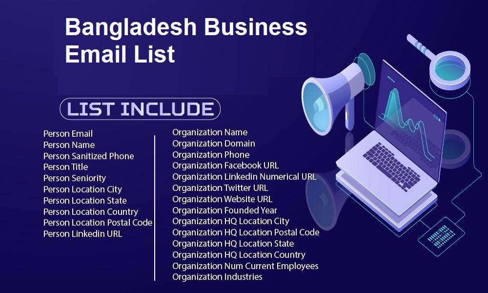 Bangladeshi ettevõtete e-posti loend