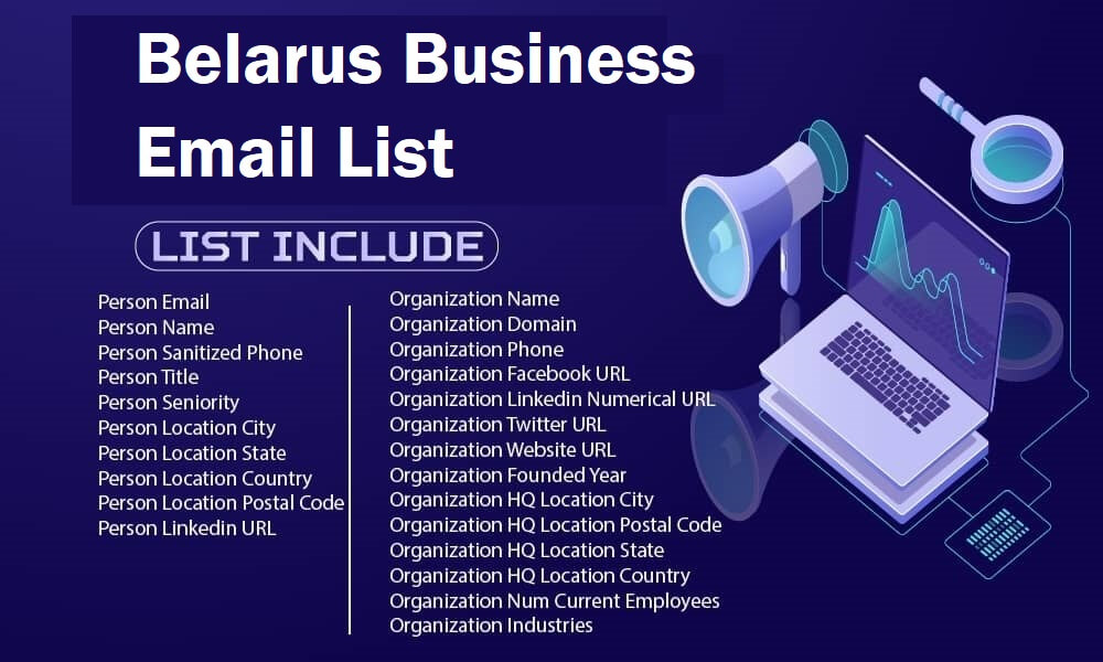 Lista de e-mails comerciais da Bielorrússia