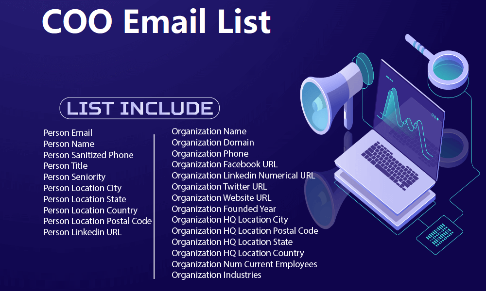 COO قائمة البريد الإلكتروني