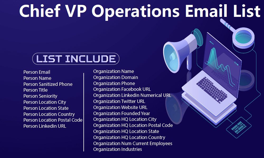 Chief VP Operations Email List