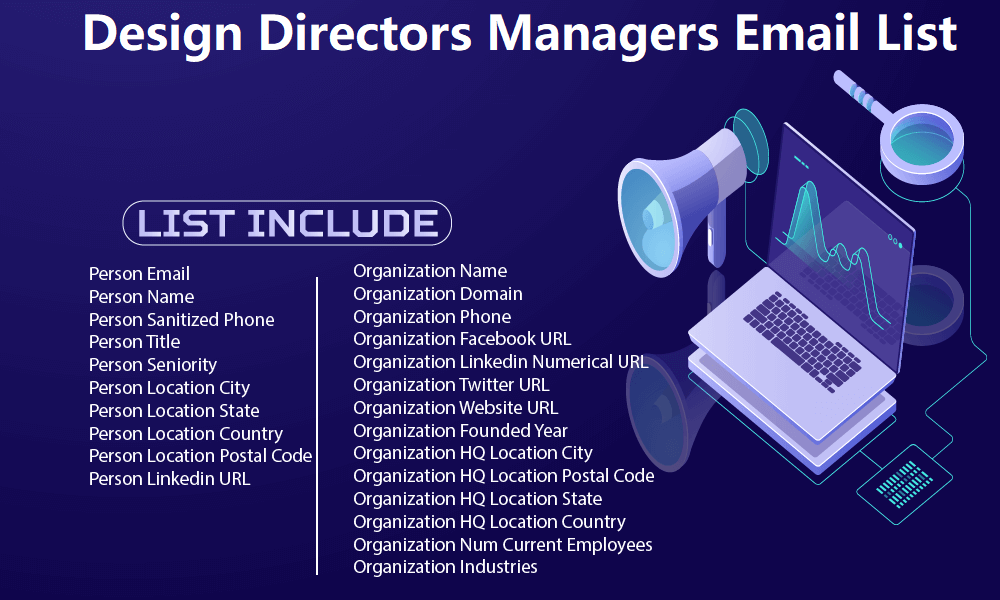 Design Directors Managers Email List