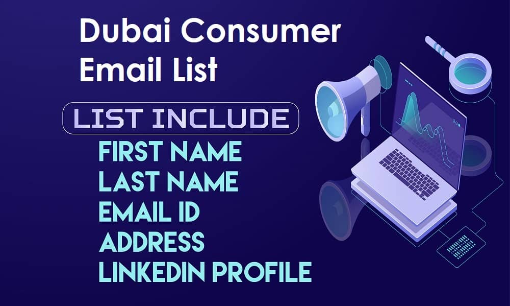 Lista de e-mail do consumidor de Dubai