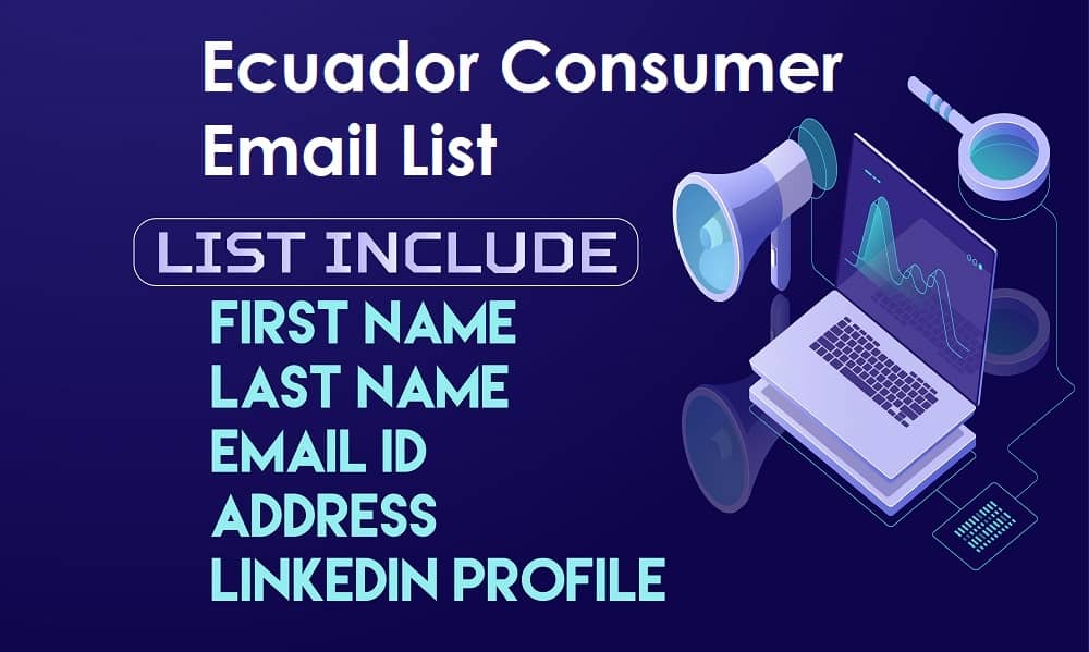 Lista de e-mail pentru consumatori din Ecuador