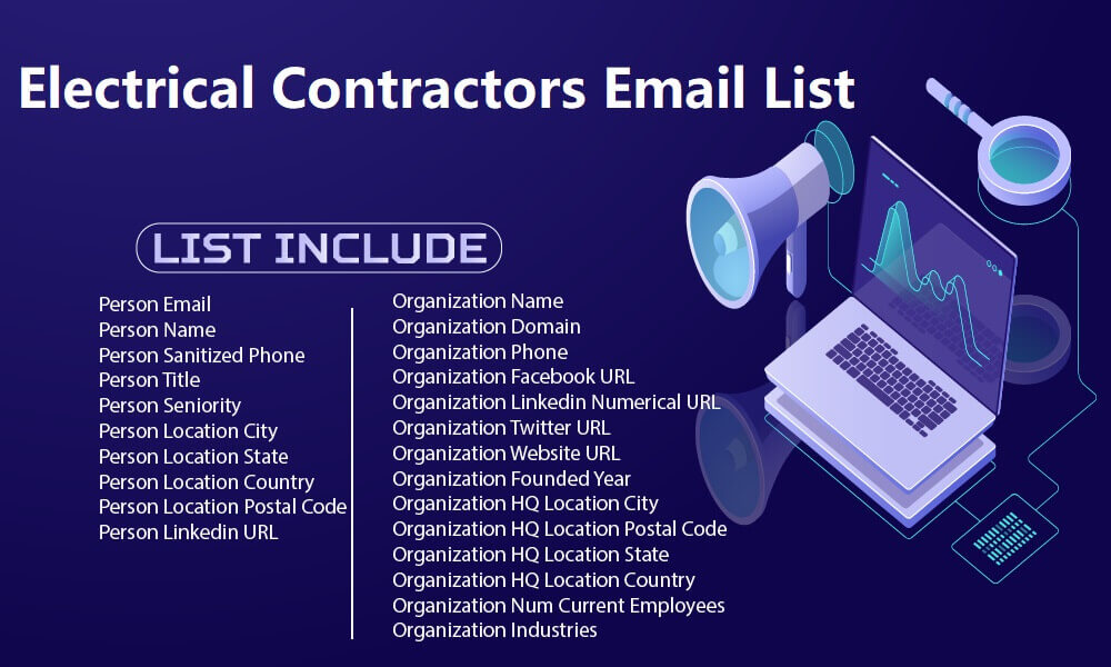 Списък с имейли на изпълнители на електротехника