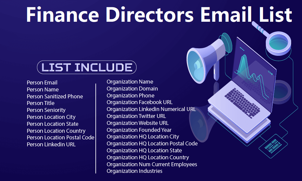 Lista de correo electrónico de los directores de finanzas