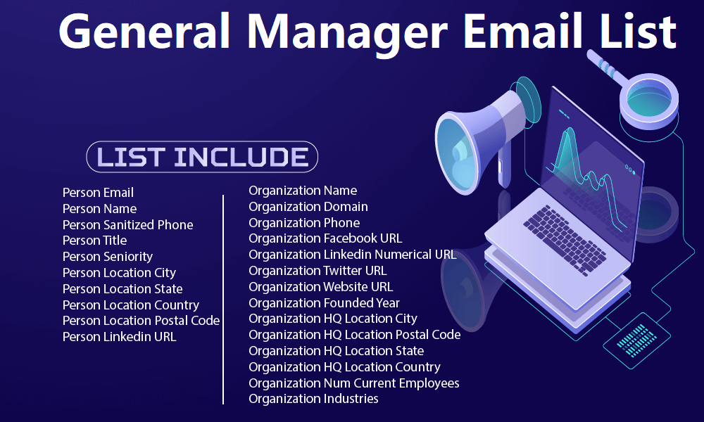 Lista de correo electrónico del gerente general