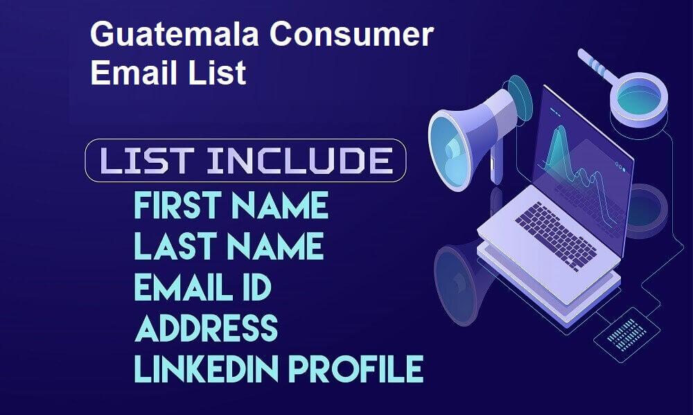 Lista de e-mail pentru consumatori din Guatemala