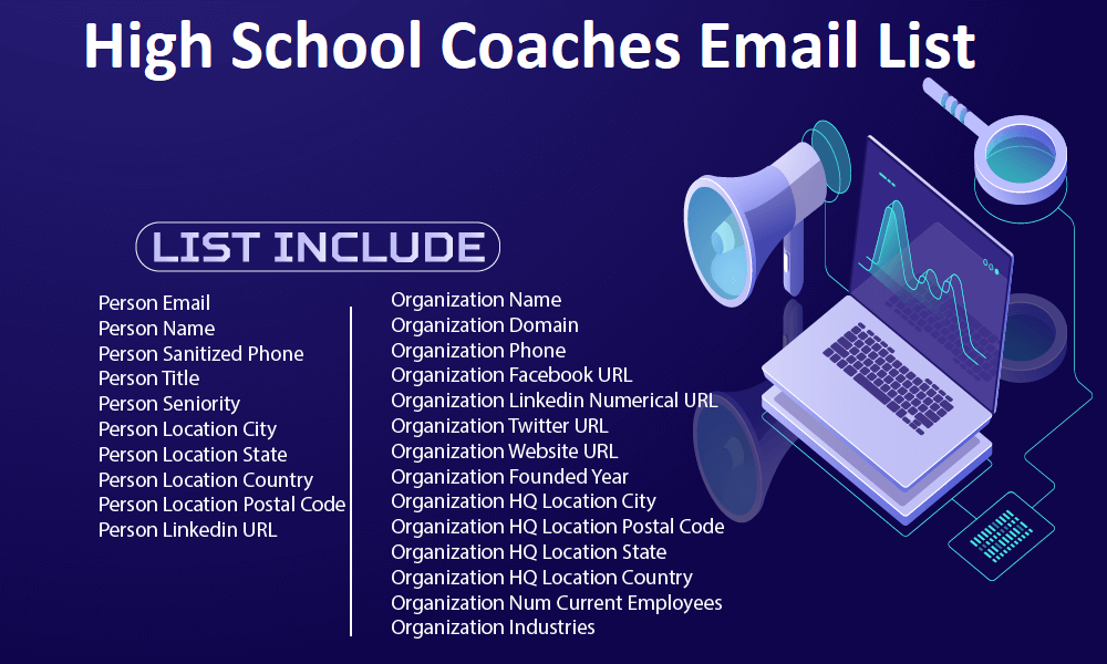 E-maillijst van middelbare schoolcoaches