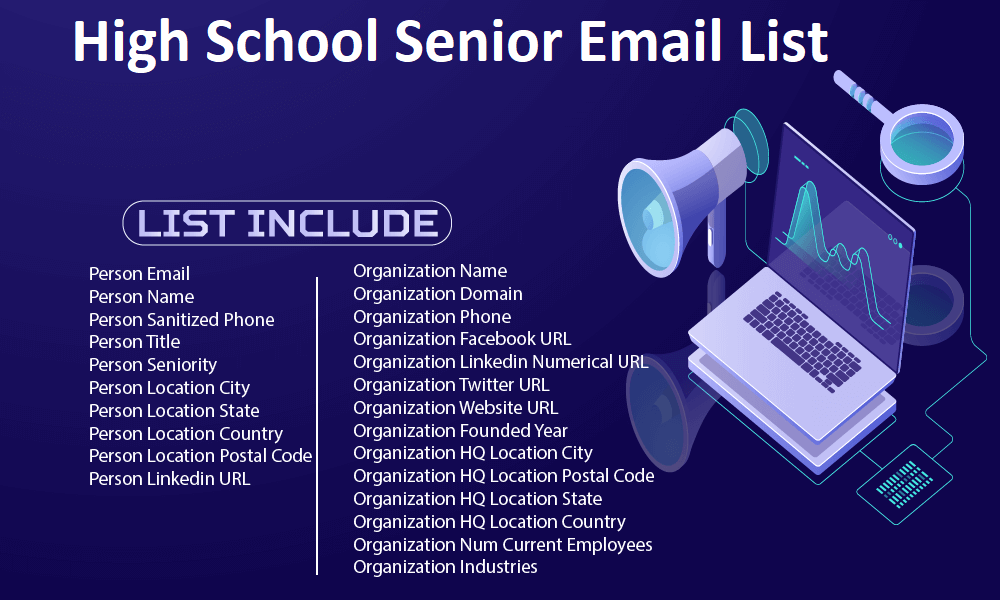 Lista de correo electrónico para estudiantes de último año de secundaria