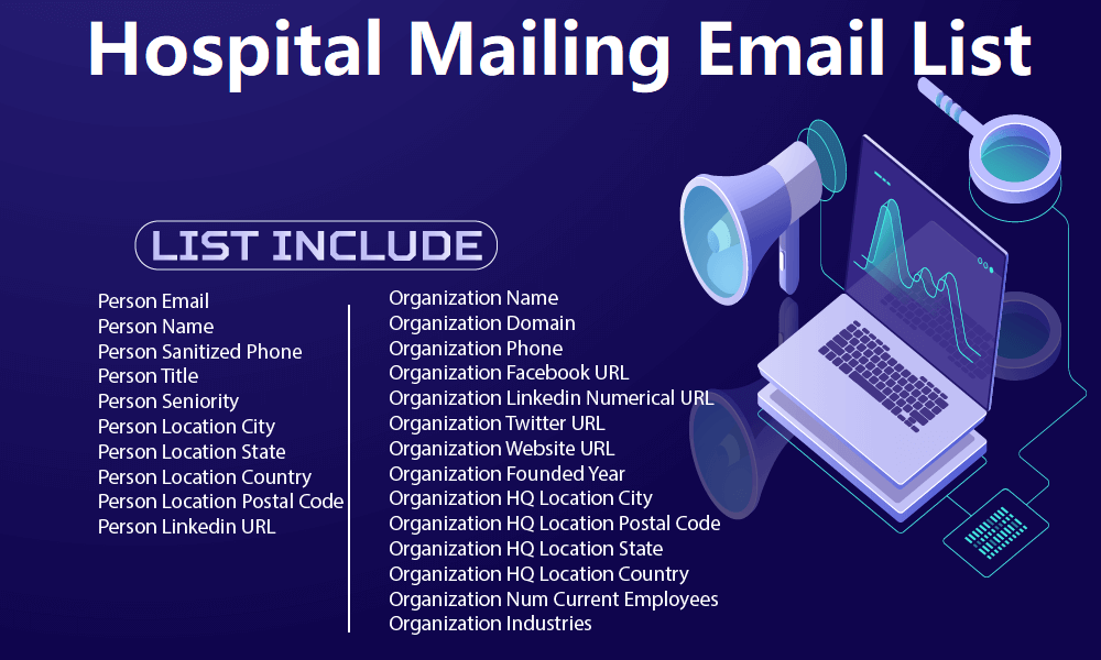 Lista de e-mail para correspondência do hospital