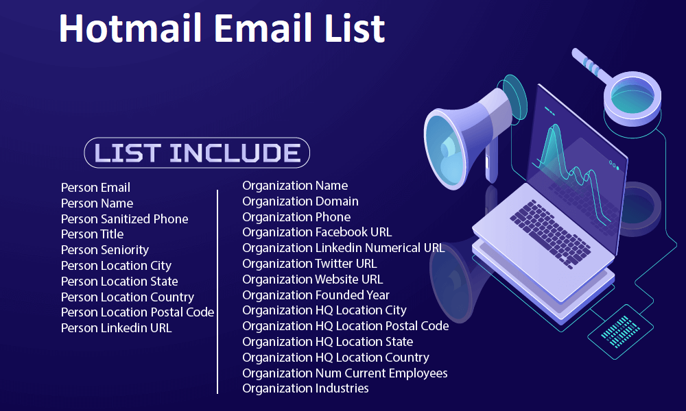 Hotmail-списък с имейли