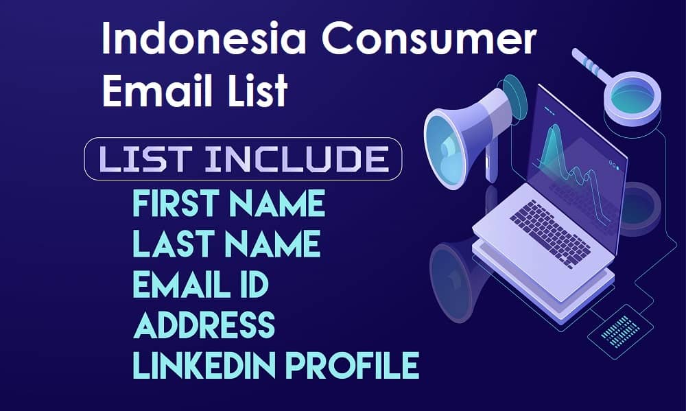 Lista de e-mails do consumidor da Indonésia