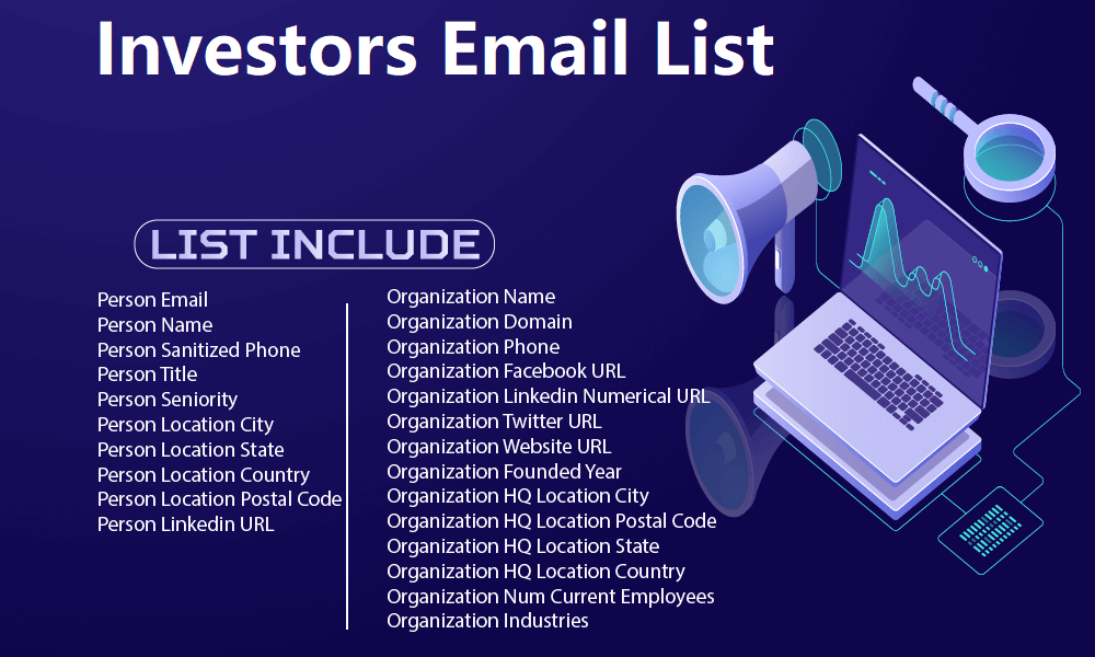Lista de e-mails para investidores