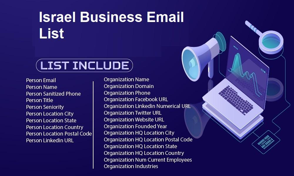 Israelische E-Mail-Liste für Unternehmen