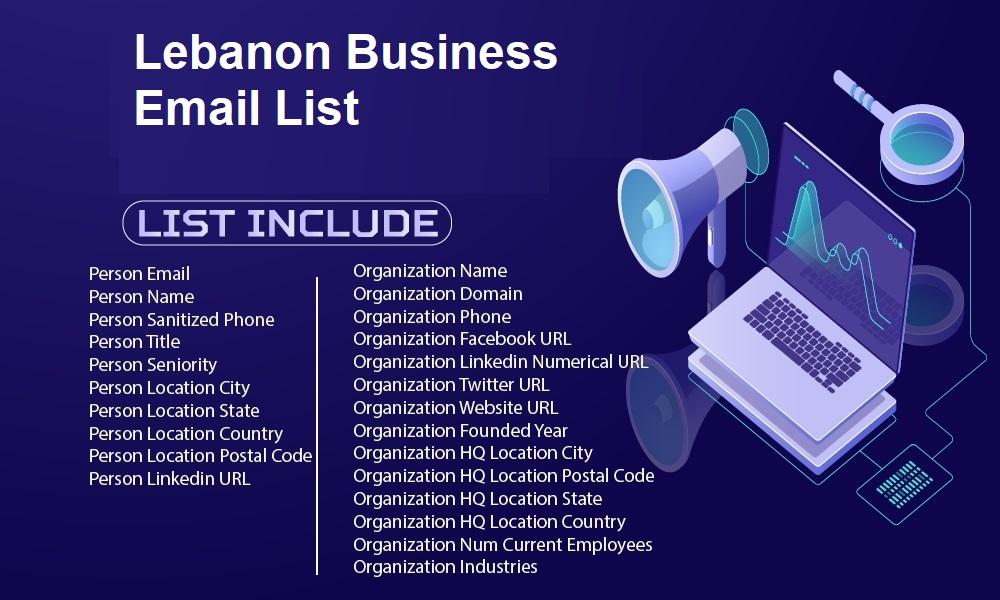 Lista de correo electrónico comercial de Líbano