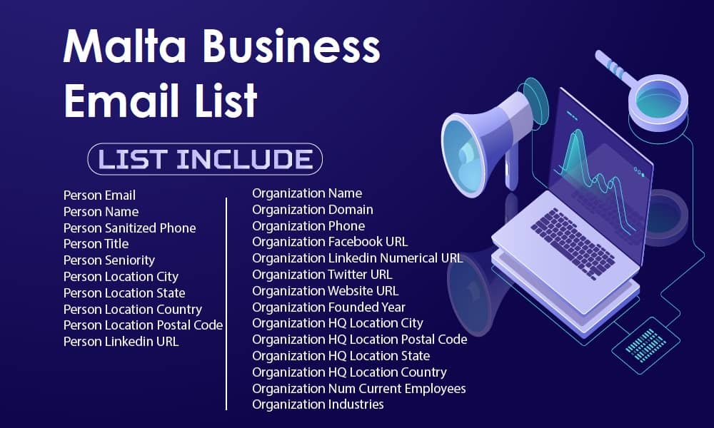 قائمة البريد الإلكتروني للأعمال التجارية في مالطا