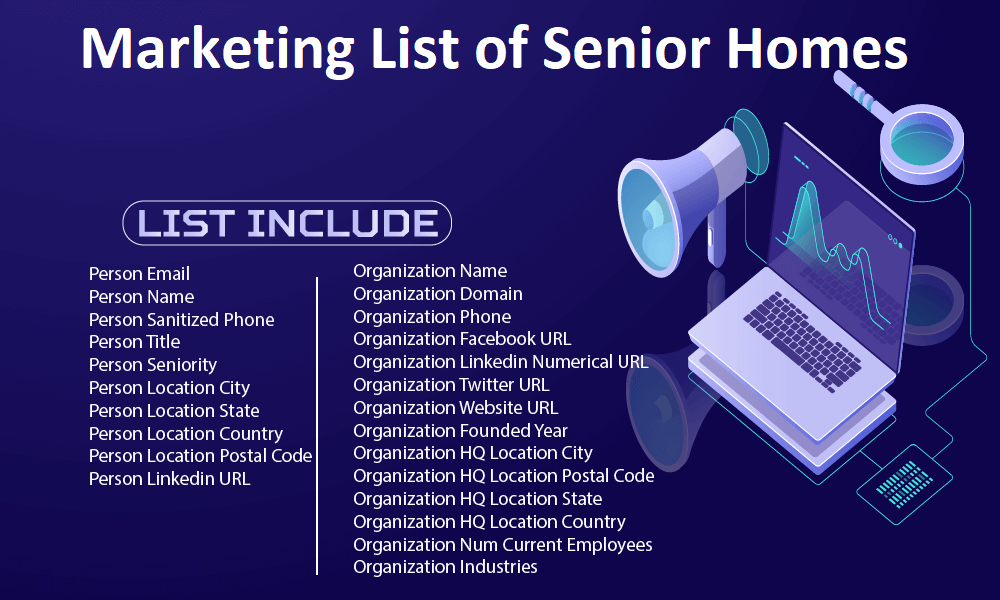 Marketing List of Senior Homes