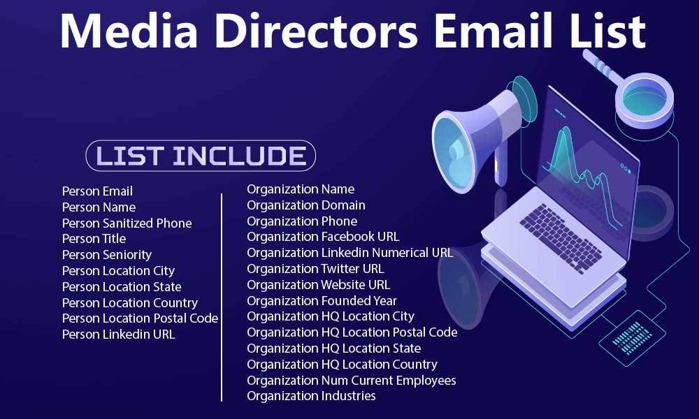 Списък с имейли на медийните директори