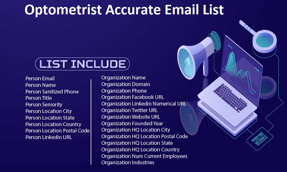 Optometrist 정확한 이메일 목록