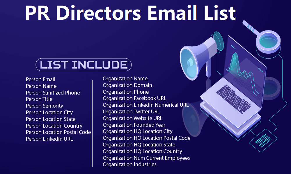 Lista de correo electrónico de directores de relaciones públicas