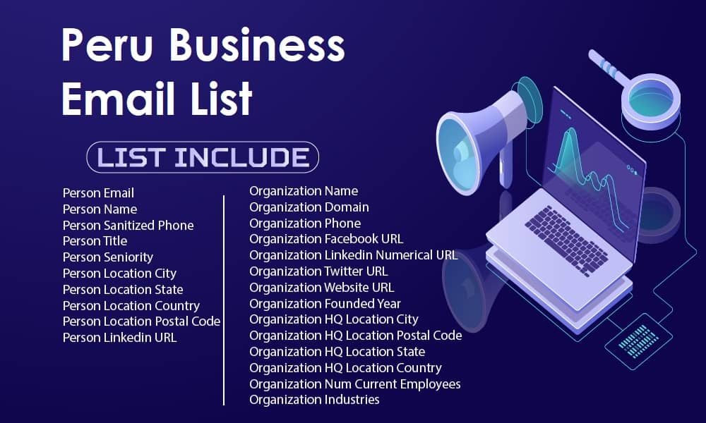 Перу-бизнес-списък с имейли