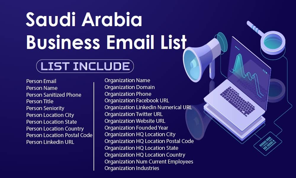 قائمة البريد الإلكتروني للأعمال في المملكة العربية السعودية