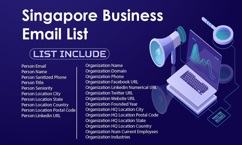 Lista de e-mail de afaceri din Singapore