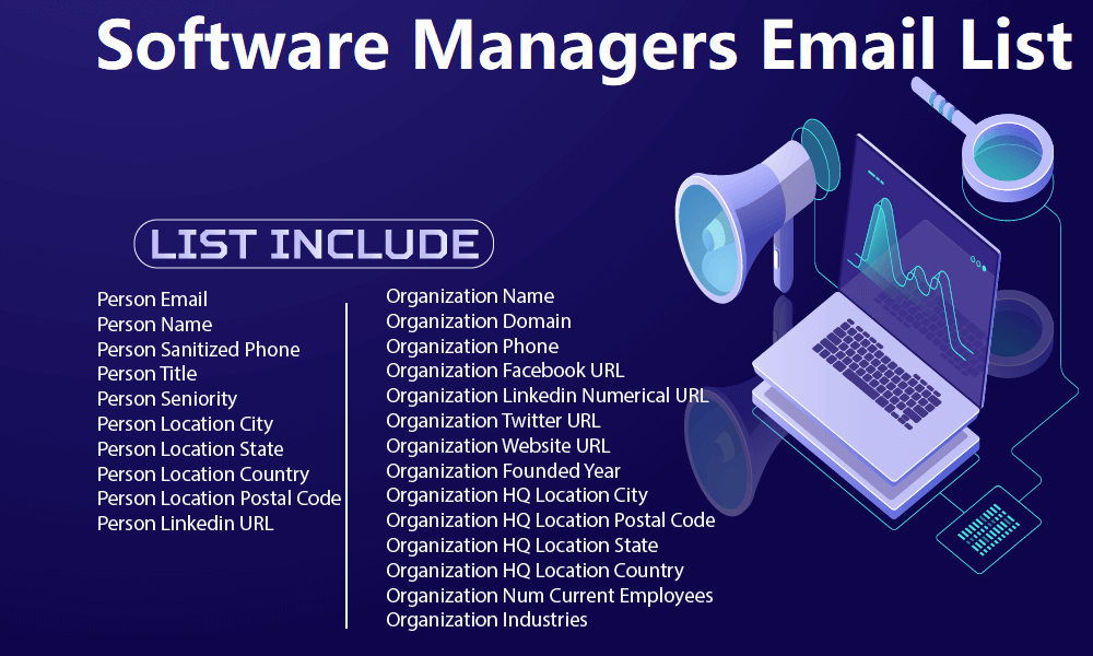 Списък с имейли на мениджъри на софтуер