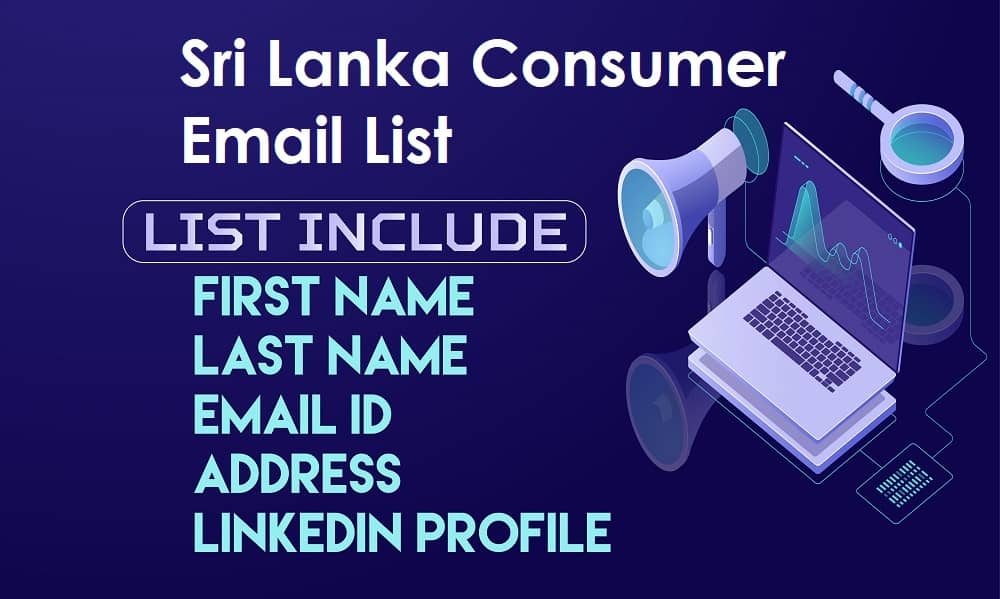 Sri Lanka tarbijate e-posti aadresside loend