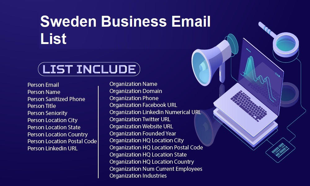 Liste de courrier électronique des entreprises suédoises