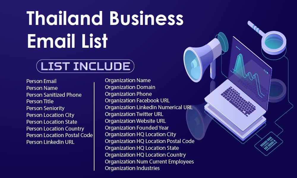 Тайландски бизнес имейл списък