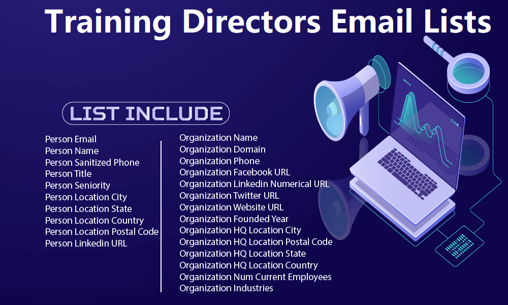 Listas de Emails de Diretores de Treinamento