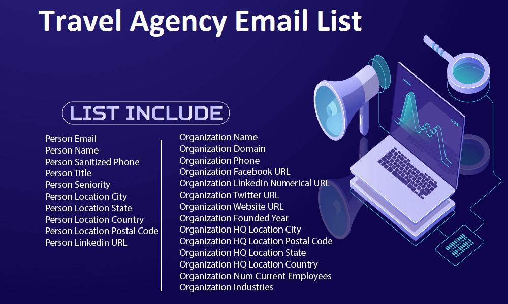 Lista de correo electrónico de la agencia de viajes
