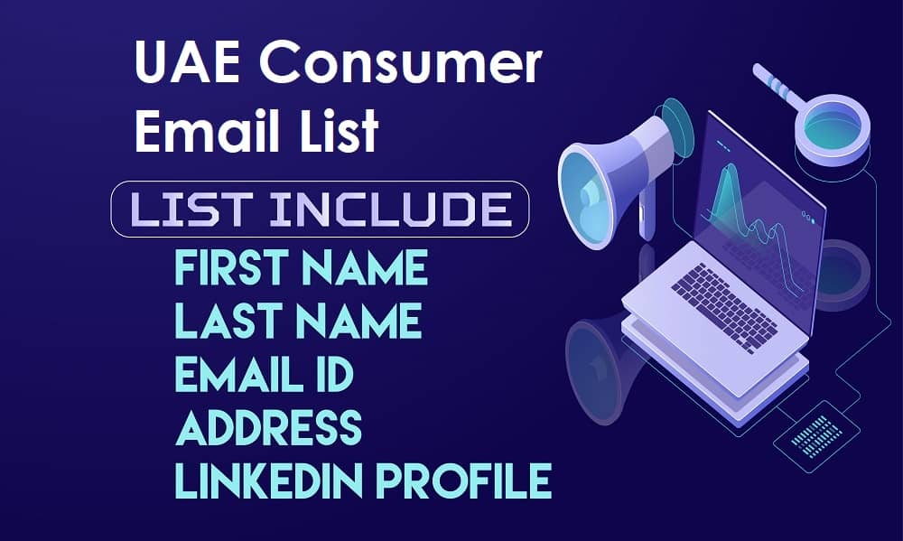 Lista de e-mail do consumidor dos Emirados Árabes Unidos