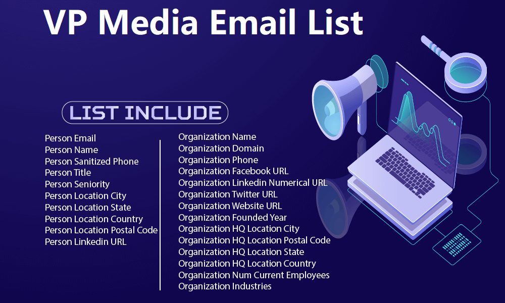 قائمة البريد الإلكتروني لـ VP Media
